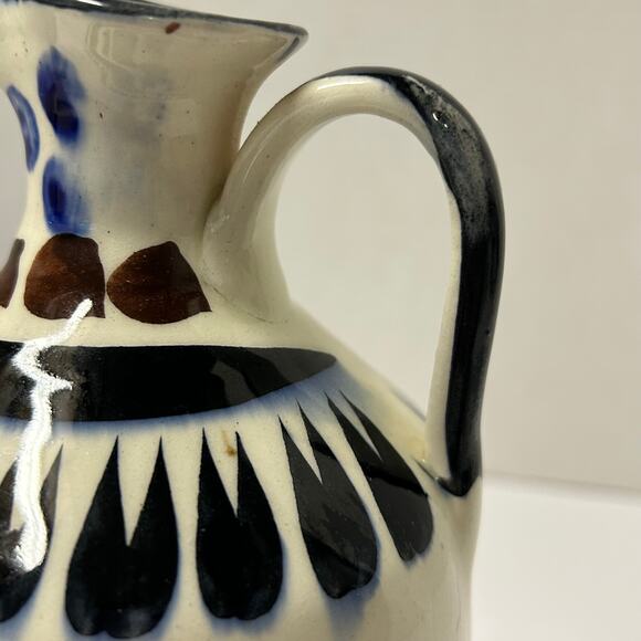 Vintage Signed Tonala Mexican Pottery Hand painted Ceramic Jug - Picture 4 of 10